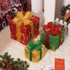 Christmas Light Gift Box Ornaments Set Holiday Cheer Glowing Lights Festive Holiday Tabletop Mantel Party Decor for Indoor Outdoor