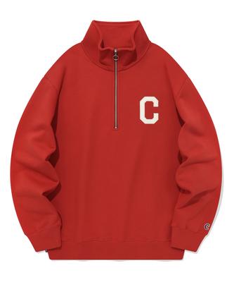 C Logo Half Zip Sweatshirt Red