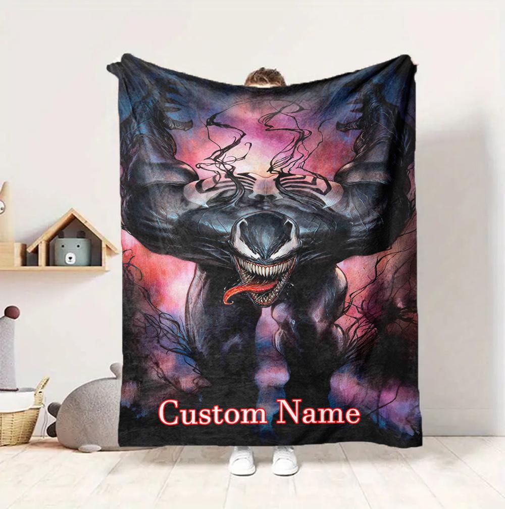 Custom Name Carnage Flannel Blanket Throw Blanket Soft Warm Sofa Bed Decor Unique Gift
