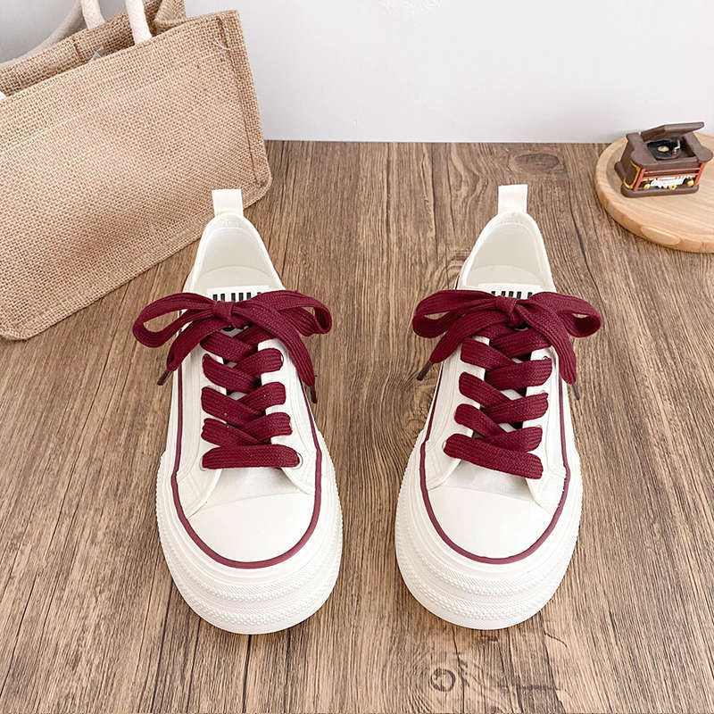 

Дофаминовые парусиновые туфли женские тонкие весенне-осенние новые нишевые на толстой подошве увеличивающие рост туфли на платформе детские универсальные 40 бежевый