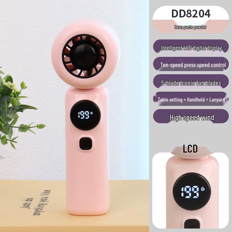 Handheld High-Speed USB Charging Portable Fan with Digital Display Factory/Wholesale/Foreign Trade/Cross-border