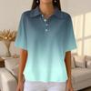 Women's Fashion Casual Lapel Short Sleeve Color Shirt Women's Up Tops