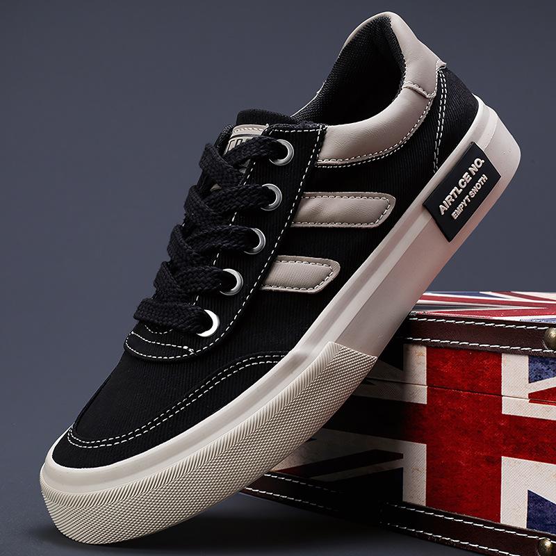 New spring mens shoes Korean versatile trendy casual mens canvas shoes comfortable breathable flat bottom low top shoes