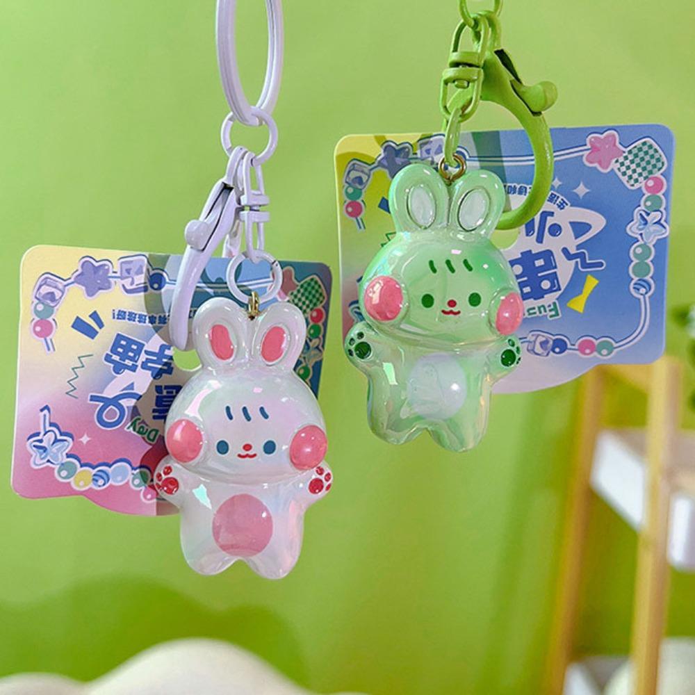 

Cartoon Rabbit Acrylic Colored Rabbit Keyring Acrylic Doll Acrylic Bunny Keychain Backpack Decor