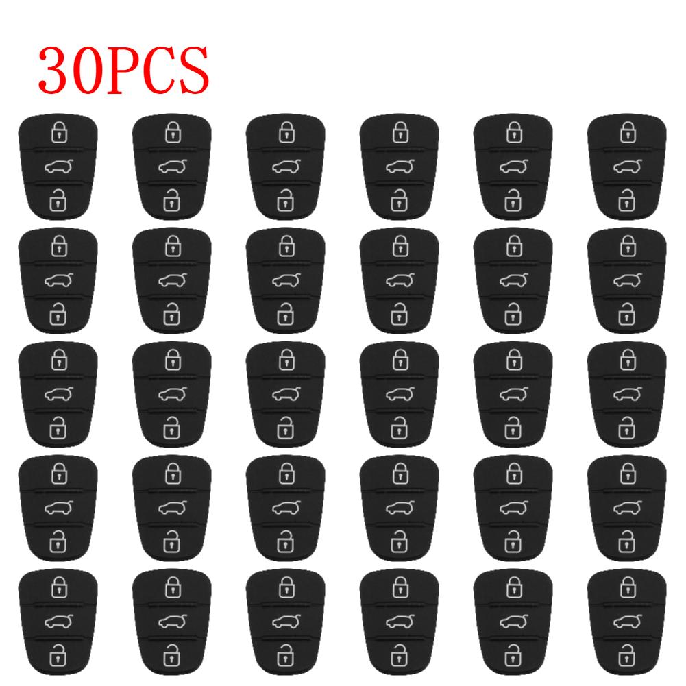 10-50PCS Replacement 3 Button Remote Key Fob Case Rubber Pad For Hyundai I10 I20 I30 IX35 for Kia K2 K5 Rio Sportage Flip Key