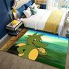 Cute Green Dragon Cartoon Character Area Rug, Non Slip Floor Mat for Kids Room Bedroom Nursery Playroom Childrens Decor