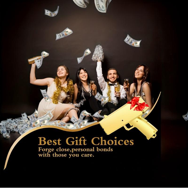 Golden Money Gun Cash Sprayer Party Prop for Weddings Birthdays New Year Carnivals No Power Safe Portable Fun Celebration