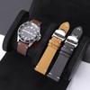 18mm 20mm 22mm Stitching Cowhide PU Strap for Seiko for Omega Vintage Calfskin Watchband Butterfly Buckle for Men Wrist Bracelet