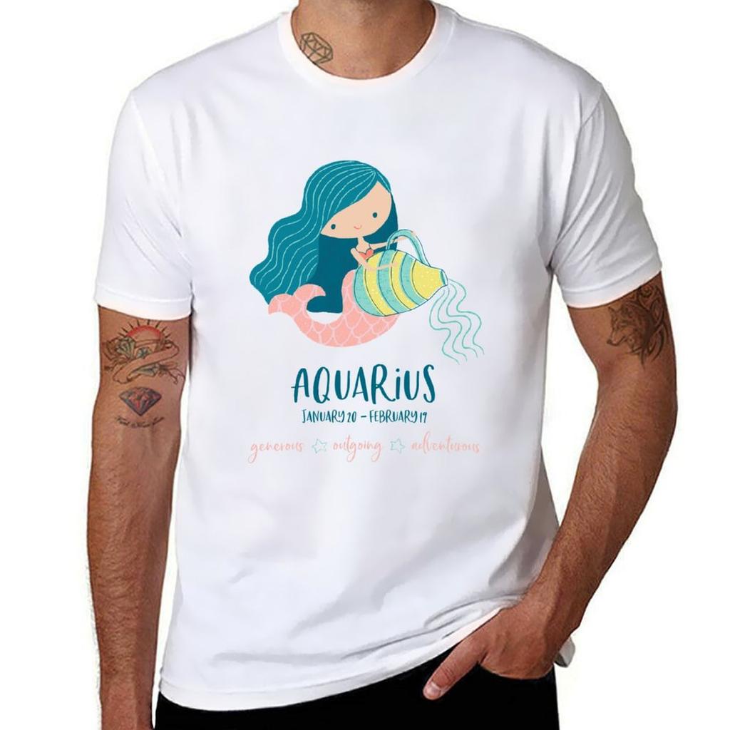 Zodiac Horoscope Sun Sign Aquarius TShirt Plus Size Loose Fit TShirt