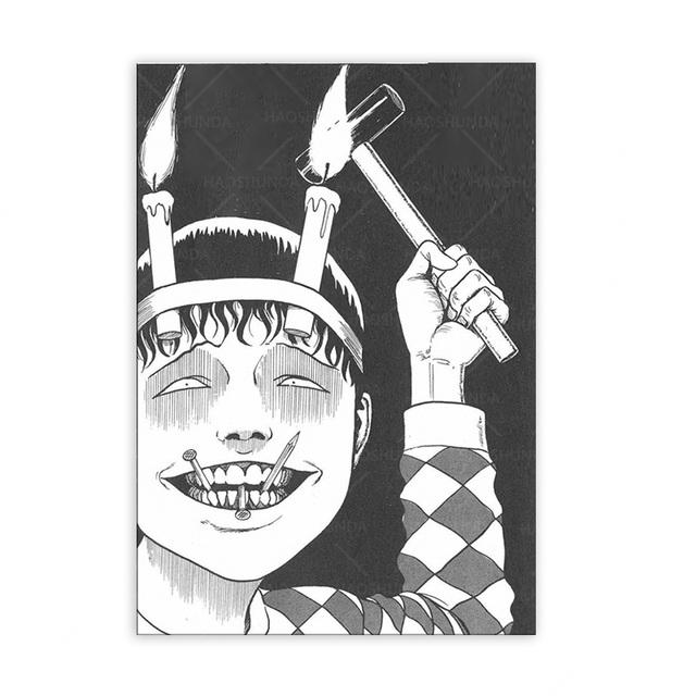 

Холст Аниме Дзюнджи Ито Коллекция Комиксов Ужасов Домашнее Украшение Манги Картины Плакат HD Печать Настенное Искусство Модульная Гостиная 21*30cm