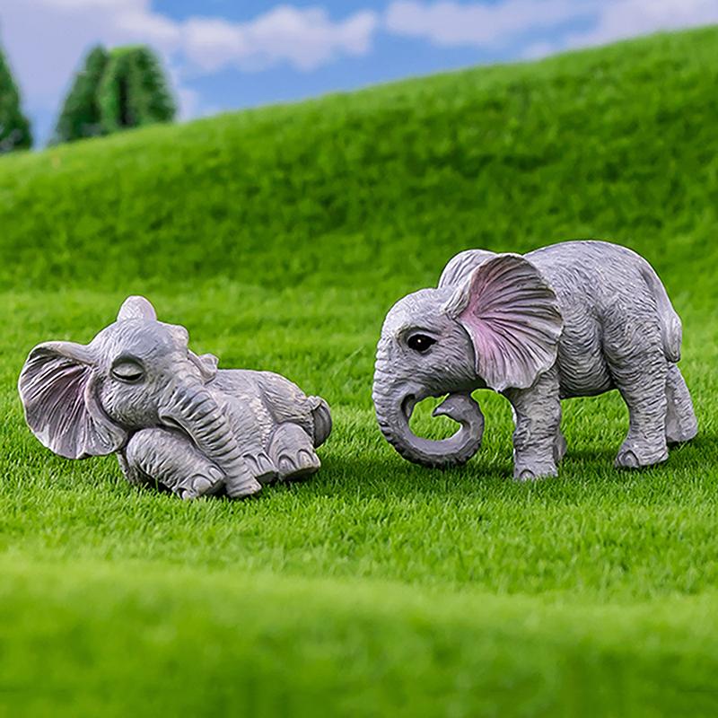 Creative Miniature Animal Elephant Cute Decoration Resin Bonsai Doll Fairy Tale Garden Decoration Desktop Small Ornaments