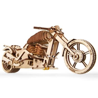 Ugears Motorcycle 70051 Wooden Puzzle Craft Model - No Glue or Tools Required - Adult/Male Vehicle