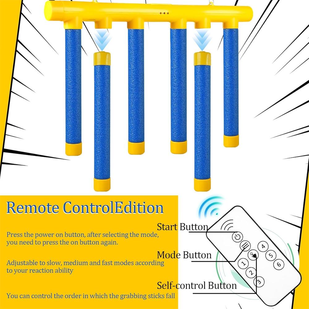Reflex Drop Sticks Challenge Game with Remote Control 3 Speed Modes Hand-Eye Coordination & Reaction Training Toy Kids Adults