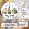 Neighbor Ornament 2025, Ceramic Thank You Gifts for Good Neighbors, Birthday for Women, Men