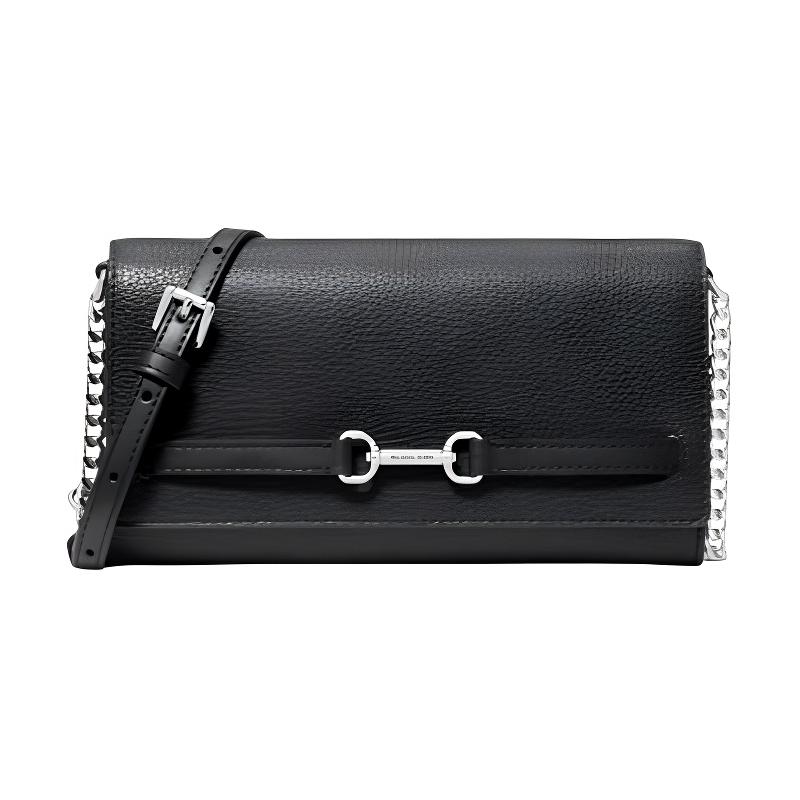 MICHAEL KORS Carson Carson Silver Hardware Cow Leather Shoulder Bag Large Women s Black чёрный