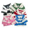 Pet Striped Collar Base Shirt, Dog Warm Top, Spring and Autumn Striped Two Legged Teddy Cat Pet Pajamas Puppy Clothes
