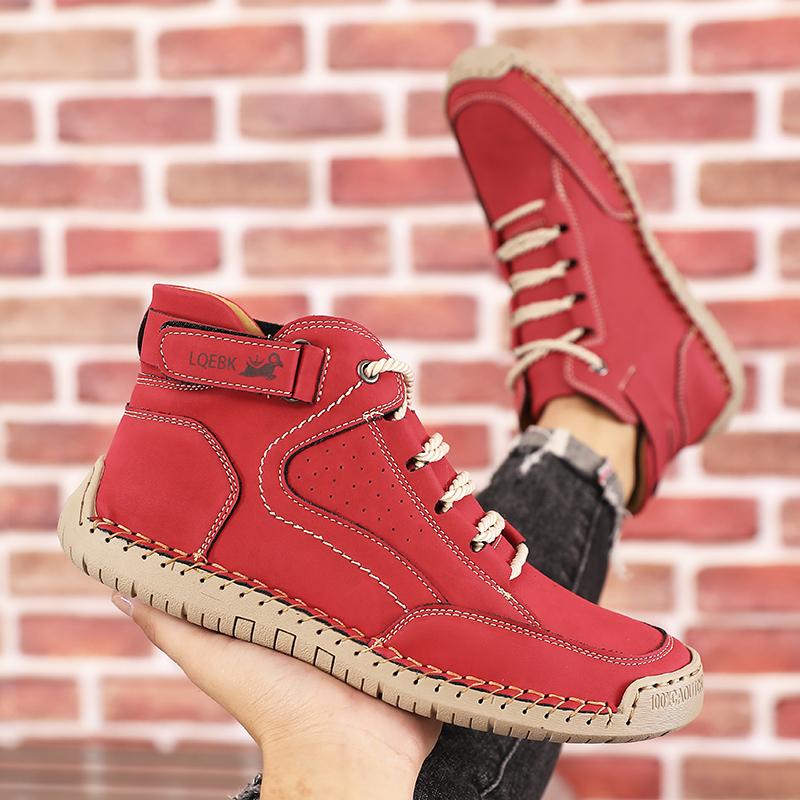 New Retro Men's Boots Classic Fashion Design Breathable Casual Loafers Handmade Leather Soft Comfort Spring/autumn Women Sneaker