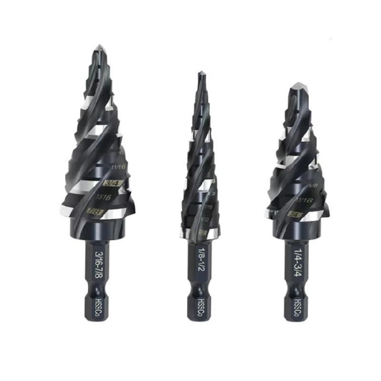 

3PC Step Drill Bit Set 1/4 Shank High Speed Steel Step Drill Bit for Sheet 1