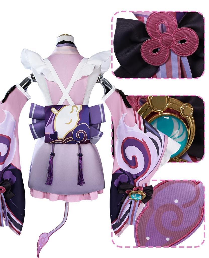 Yumemizuki Mizuki Cosplay Genshin Impact Cosplay Costume with Wig Yumemizuki Mizuki Cosplay Full Set Costume for Adults Fancy Dress School Festival