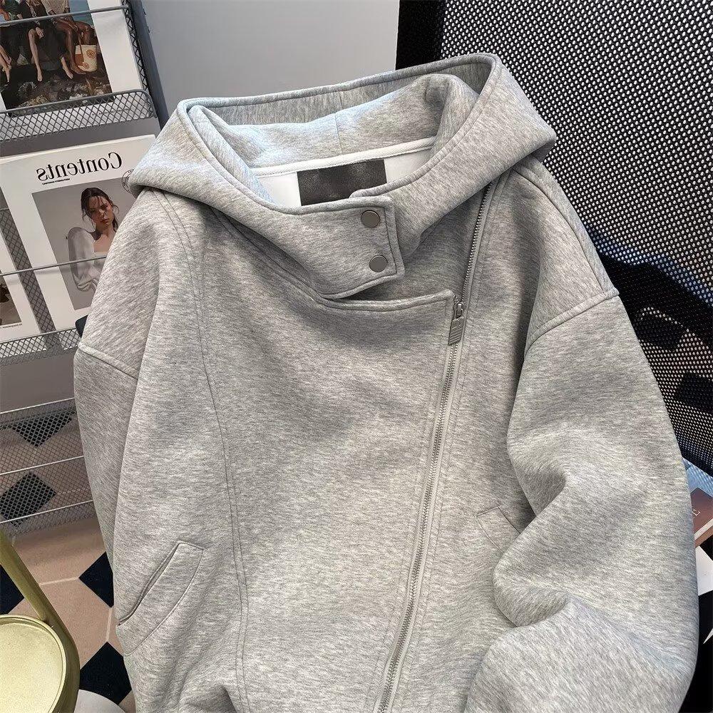 Men's Trendy Hooded Cardigan Sweatshirt - Spring/Autumn Casual Loose Fit Zipper Jacket Coat