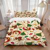 3pcs Christmas Cookies Bedding Set, Breathable and Soft, Suitable for All Seasons, Ideal for Home Use, Suitable for Bedroom Decor 21120
