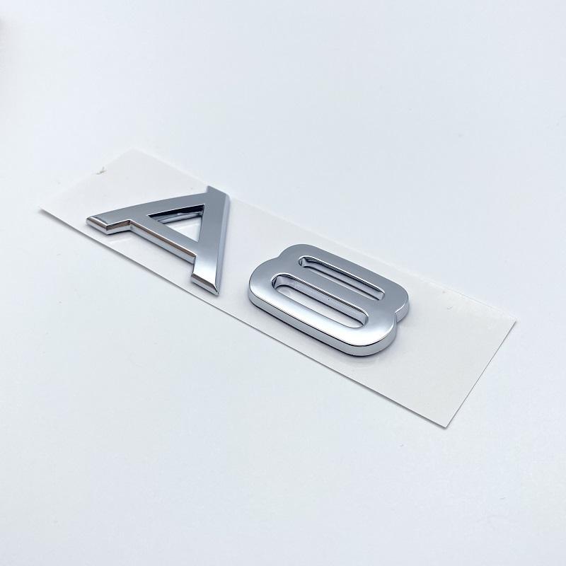 3D Letters Numbers Emblem for Audi A3 A4 A5 A6 A7 A8 Q2 Q3 Q5 Q7 Car Trunk Lid Nameplate Badge Logo Sticker Chrome Glossy Black