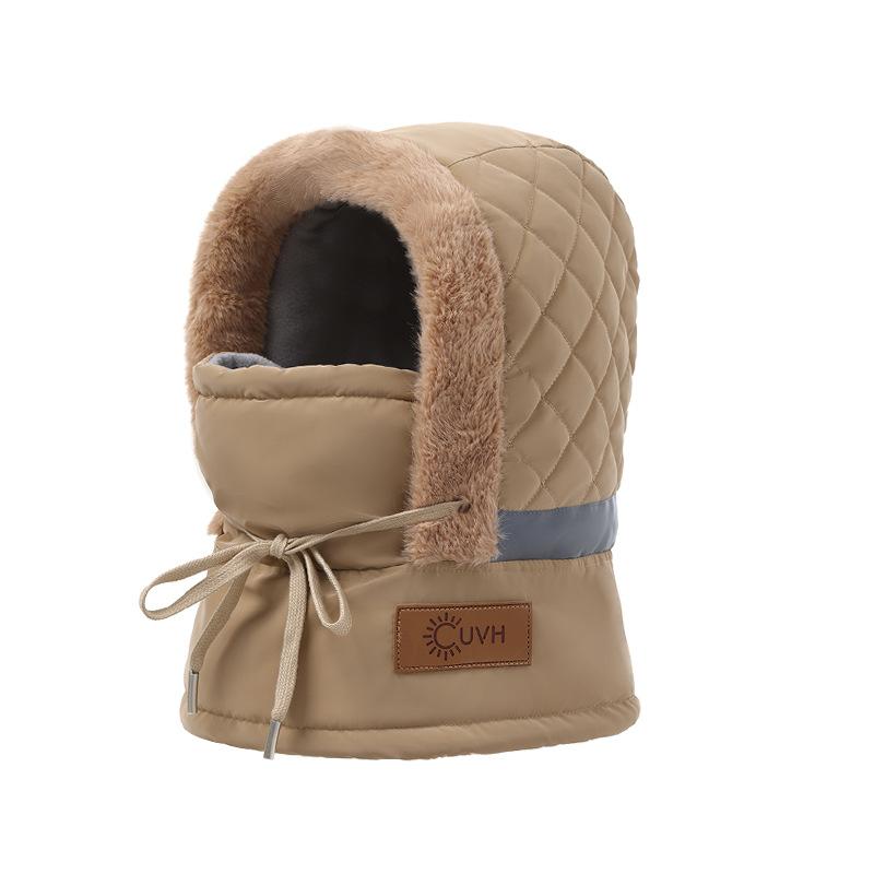 Winter velvet warm ear protection men and women outdoor riding skiing cold hat mask scarf integrated hat