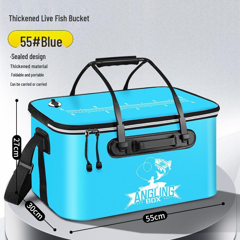 Multi-functional EVA Folding Fish Bucket: Live Fish Protector & Tackle Box.