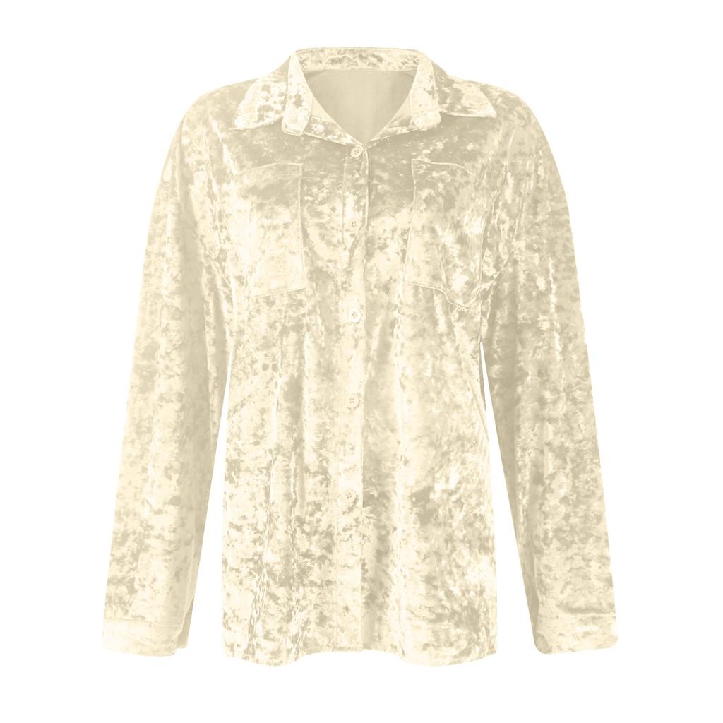 Women's Fashionable Lapel Long Sleeved Shirt Jacket