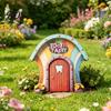 3D Wooden Tooth Door Teeth Fairy for Wall, Elf Miniature Tiny Door, Double-Layer Tale Cabin Decoration Magical Decor Kids Bedroom Classroom