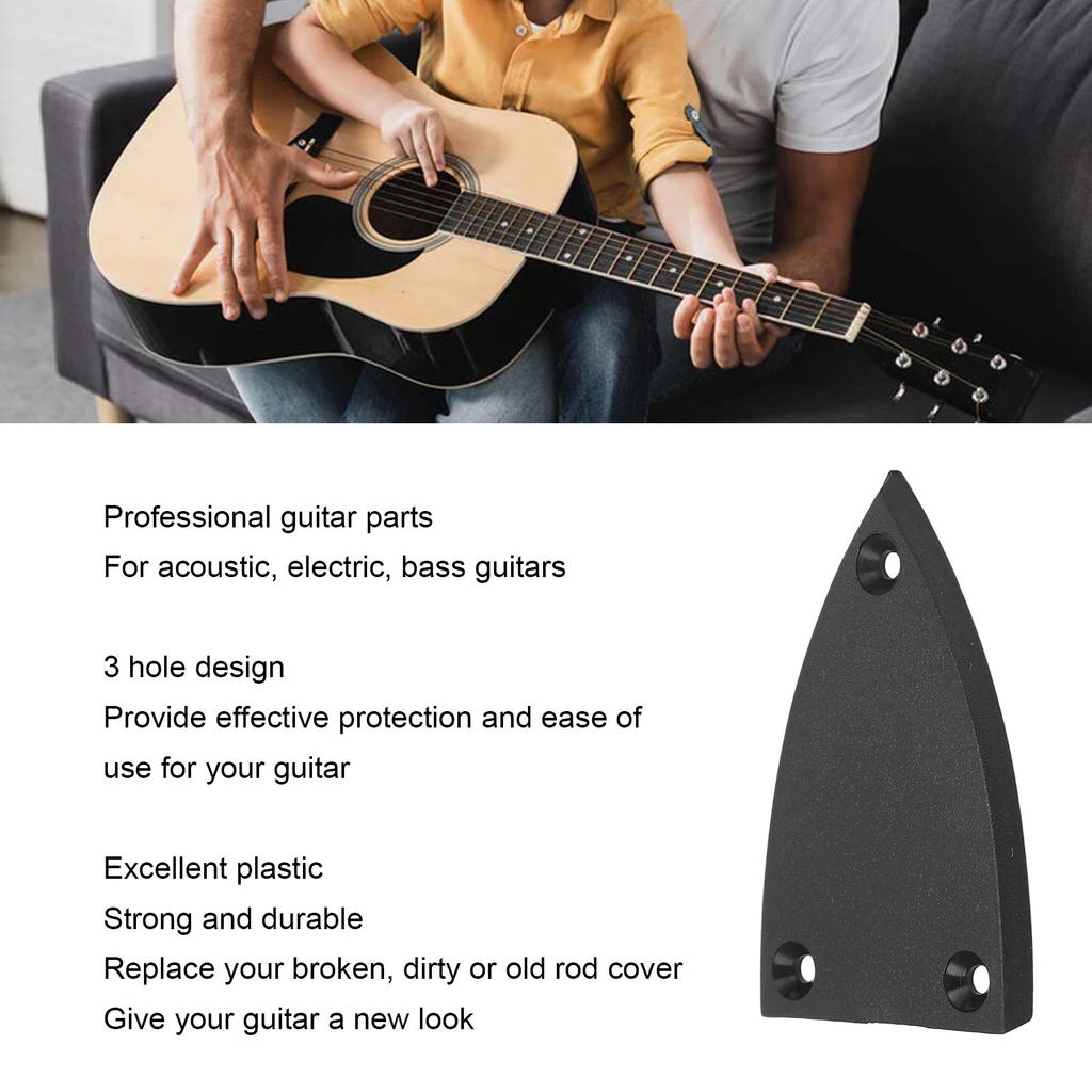 Copertura Truss Rod Triangolare 3 Fori Plastica per Basso Chitarra Acustica Elettrica Parti di Ricambio Nera