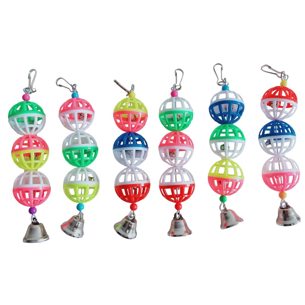 Swing Parrot Toy Lovebird Cockatiel Pet Bird Budgie Bell Ball Random Color Chew For Parakeet Macaw Hanging Cage Supplies