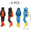 Mipcase 4Pcs Scuba Diver Figurines Scale Models People Set Mini Swimmers Figurines Plastic Scuba Diver Toy Figures for Miniature Sand Table Ocean
