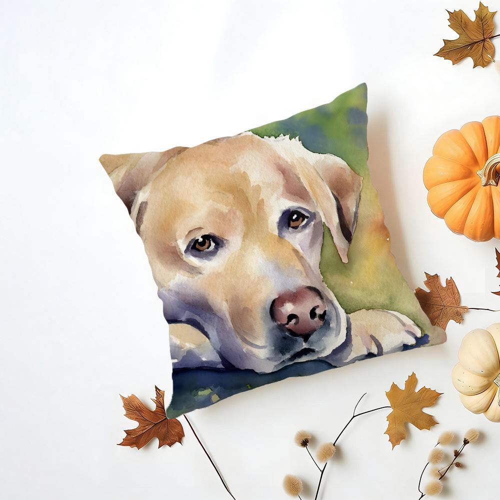 

LLabrador Retriever Cushion Cover Washable Linen Pillowcase Soft for Daily Sofa Bed Home Room Decor 30x30cm