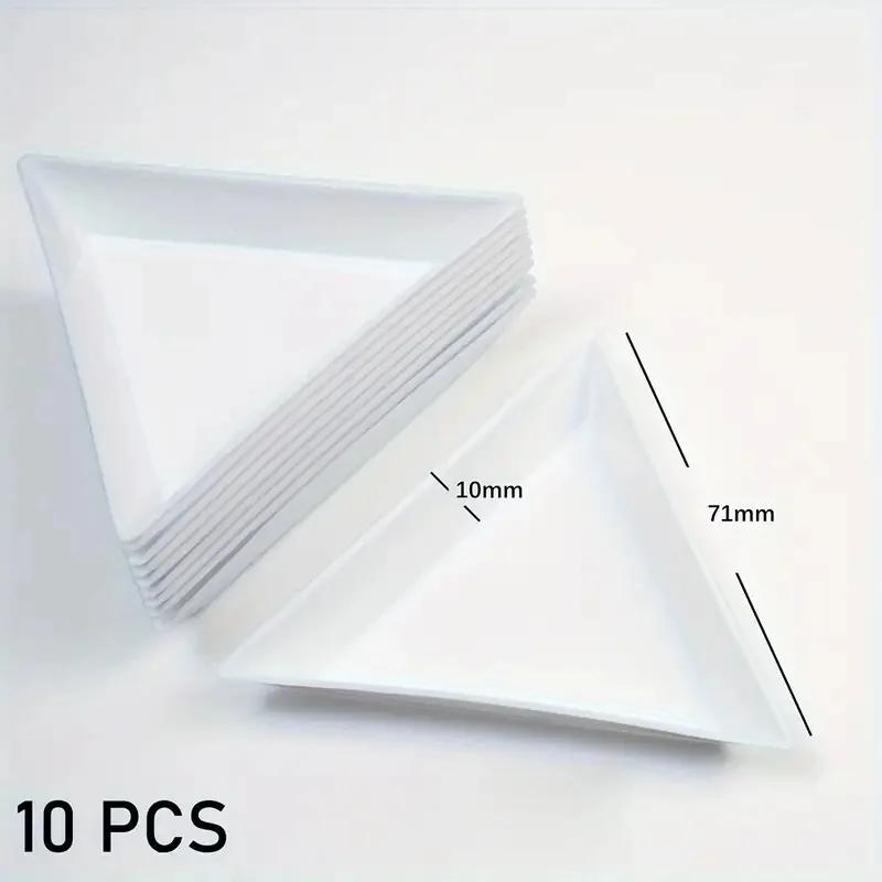 

BEPAN 10Pcs Colorful Plastic Triangle Nail Art Organizer Trays Perfect for Beads,Pearls&Jewelry Storage Lightweight Design DIY Tools