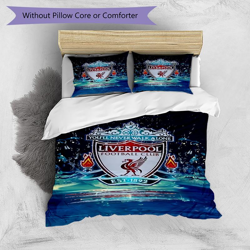 Set copripiumino 3 pezzi (1*Copripiumino + 2*Federe, Senza Nucleo),Set Biancheria da Letto con Stampa Liverpool F.C, Decorazione Camera da Letto, Per Tutte le Stagioni, Regalo di Compleanno