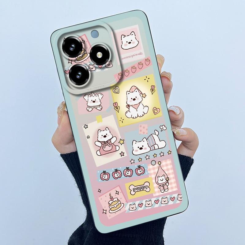 Case For Realme C61 C63 Cute Panda Sweet Girls Cats Silicone Soft Back Cover For Realme Narzo N63 2024 Bumper Protective Casing