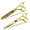 FM202 Gold Hairdressing & Barber Scissors Set with Thinning Shears