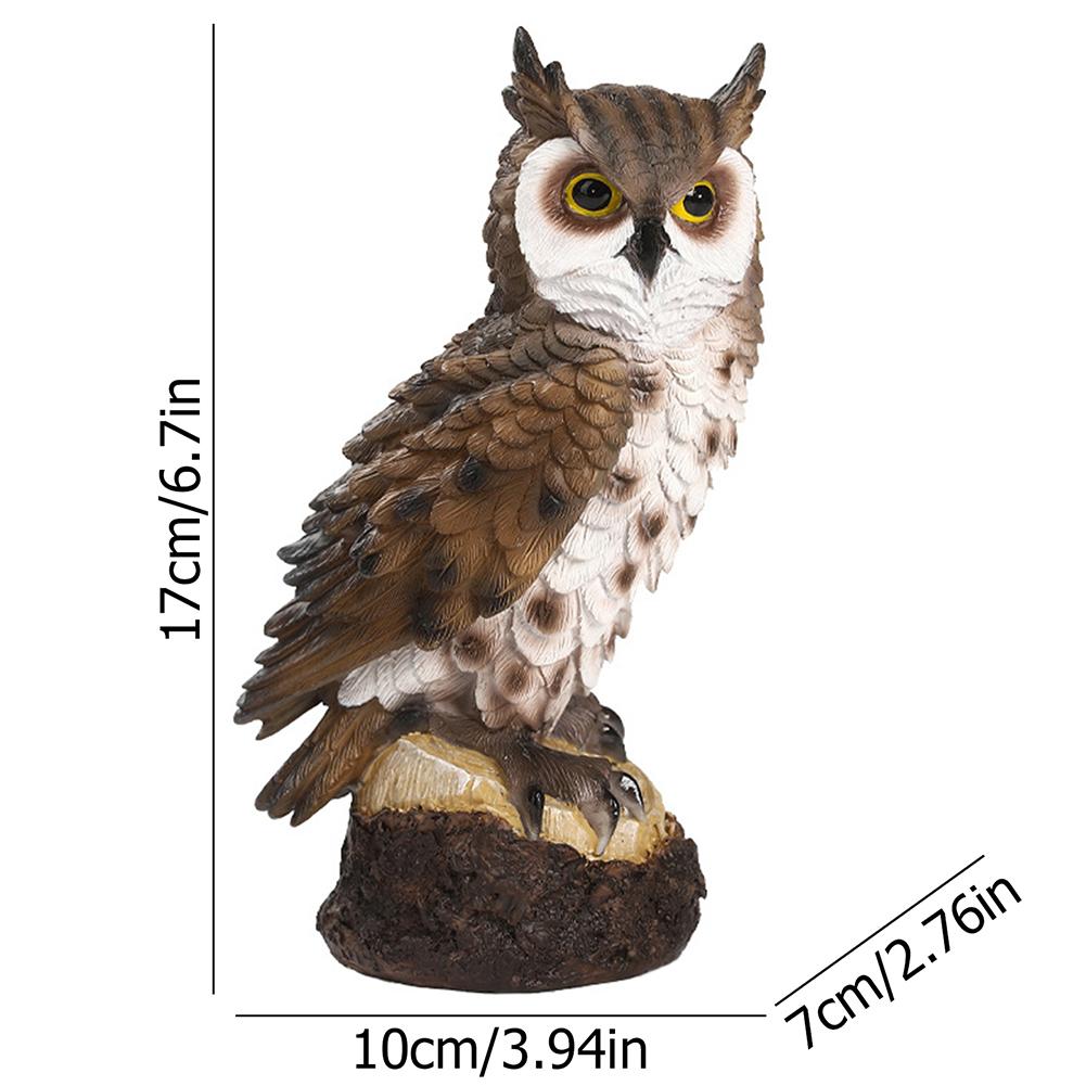 Resin Owl Statue Fake Owl Outdoor Sculpture Creative Ornament Animal Sculpture Lawn Yard Decor for Garden Living Room Office