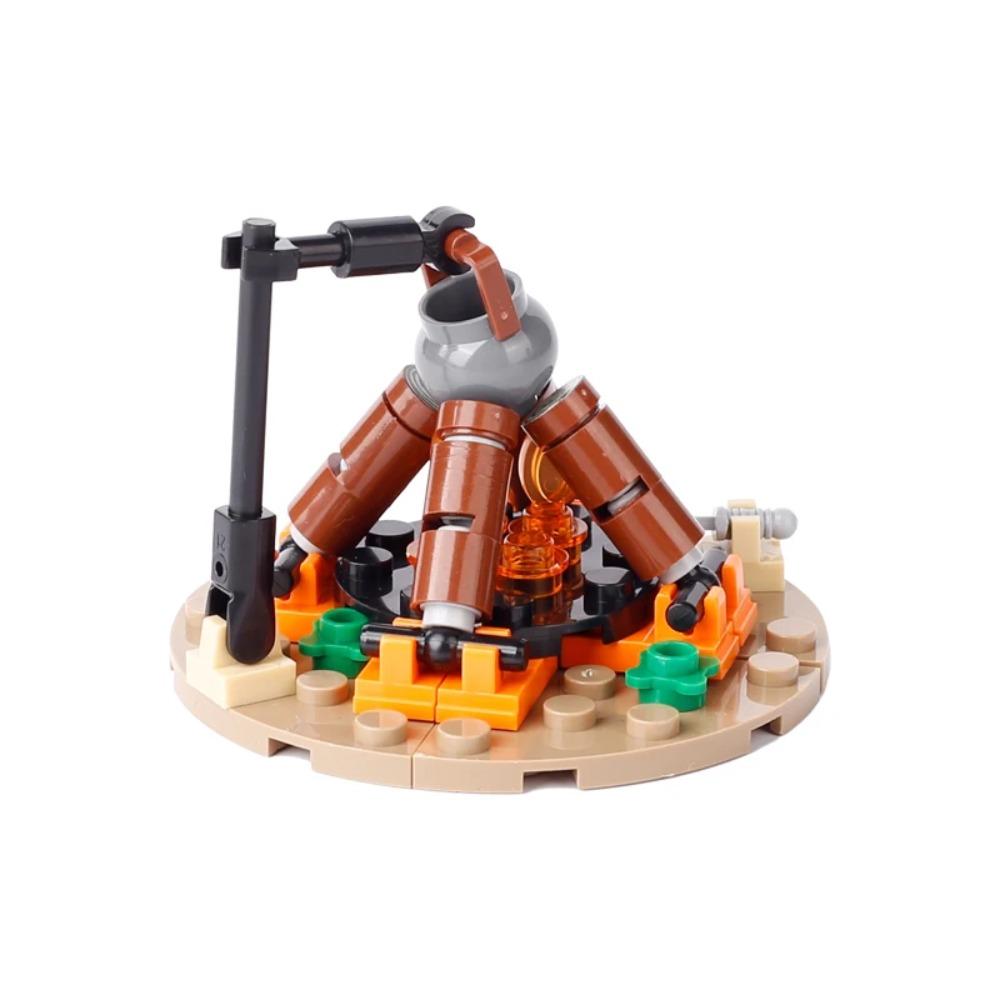 MOC Notice Board Building Blocks Bee Farm Fountain Bonfire Stove Medieval Town Street View Water Wall Bridge Road Sign Brick Toy