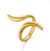 2Pcs/set Stainless Steel Vintage Geometric Wave Rings for Women Gold Color Adjustable Rock Ring Aesthetic Wedding Jewelry Gifts