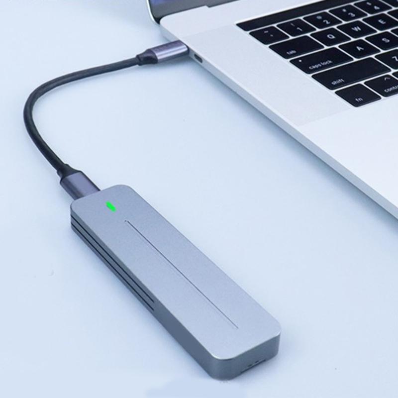 Solid Disk Case M.2 Solid Disk Enclosure Supports 10Gbps Fast Speed Data Transfer Aluminum Heat Dissipation Power Failure Protect