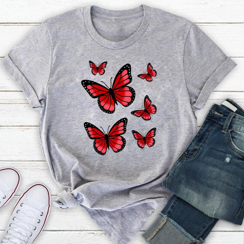 Trollslända Härlig Söt sött tryck Grafisk t-shirt Dam Kvinnor T-kläder Sommartopp Fritidskläder Dammode Kortärmad T-shirt