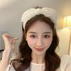 Big Lace Bowknot Hair Band Retro All Match for Women Washing Face Make Up Cosplay Going Out Beige