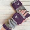 Winter Gloves, Dandelion Embroidered Mitten Gloves, Retro Outdoor-style Fingerless Gloves, Women's Warm Gloves, Thickened Gloves