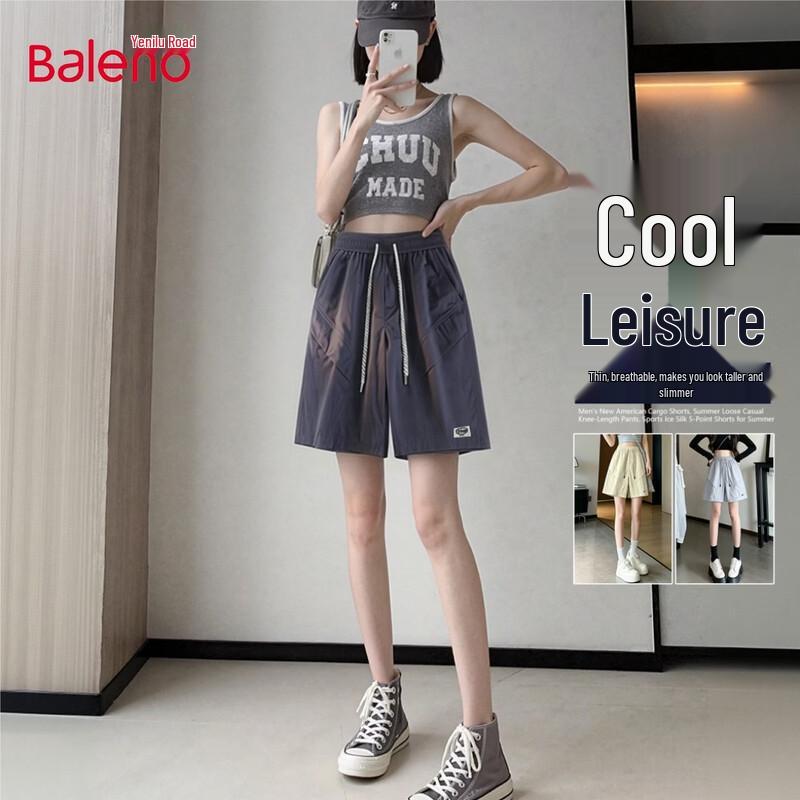 Baleno Women s High-Waist Drawstring Cropped Straight-Leg Pants L