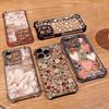 Cute Floral Flower Print Clear Case For Iphone 17Pro Max 17 Air 11 12 13 Mini 14 15 16 Pro Max Plus 16e Plating TPU Airbag Cover