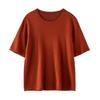 Yangzi 100% Wool Women's Slimming Short Sleeve Knit Shirt - Spring/Summer Round Neck Fashion.