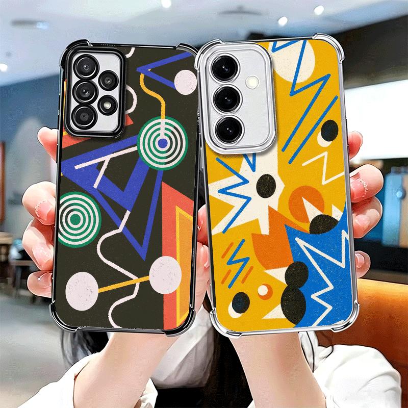 Abstract Geometry PopArt Desgin Soft Phone Case For Samsung A17 A27 A07 A37 A57 A16 A56 A15 A55 A14 A54 A13 A53 A26 A36 A25 A35