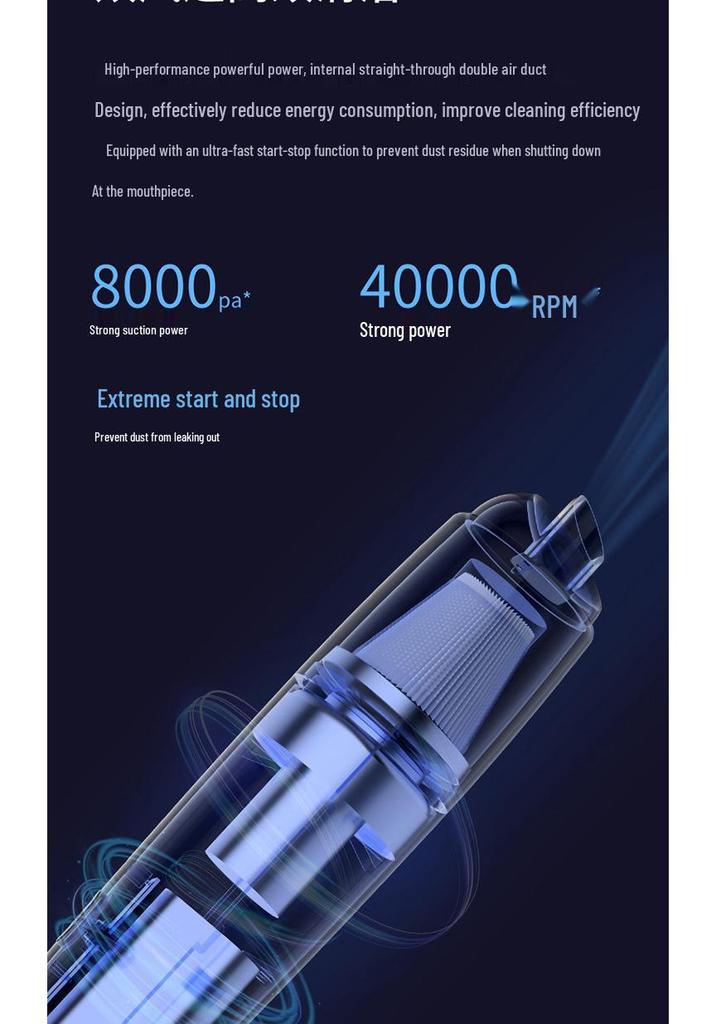 Portable Wireless Handheld Car & Home Vacuum Cleaner - USB Rechargeable, High Power, Compact Design